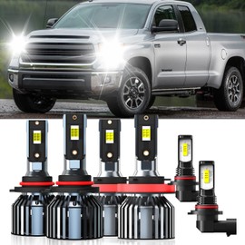 XG Glitter Lights Fit For Toyota Tundra 2007-2013, 9005 High Beam H11 Low Beam 9145 Fog Light Bulbs, High Power 6500K White Light, Pack of 6 (Toyota Tundra 2007 2008 2009 2010 2011 2012 2013)