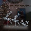 Gecheer Acrylic Christmas Flying Reindeer&Sleigh 102.4" x 8.3" x 34.3"