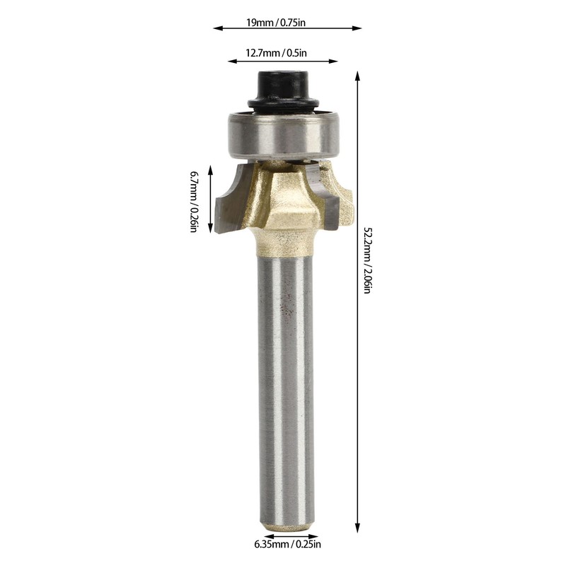 Round Over Router Bit Roundover Edge Forming Woodworking Cutter Tool