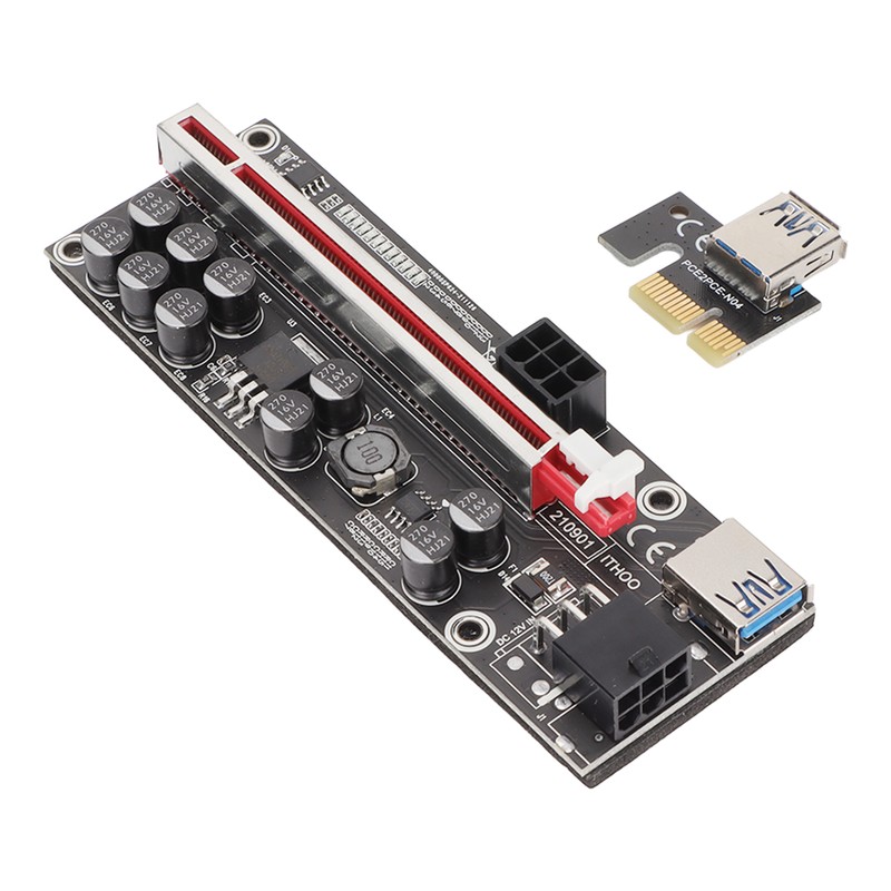 PCIE Riser 1x to 16x Adapter 10 Capacitor Riser Adapter