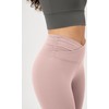 ODODOS Women's Cross Waist 7/8 Yoga Leggings with Inner Pocket,