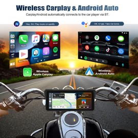 CAMECHO Écran Carplay et Android Auto sans Fil, 7 inch Écran Tactile Portable Car Radio Avec Airplay Bluetooth AUX FM Transmitter la Plupart des Voiture Models