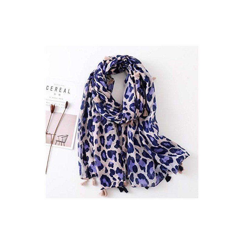 WHITE FANG MA079 Women's Stole, Leopard Pattern, Stylish, Large, Cotton