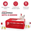 GlikCeil 2 Pcs Poultry Carrier Crate 3 Door Chicken Transport