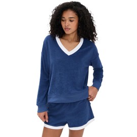Z SUPPLY Women's Marx Terry Sweatshirt, Yacht Blue, L