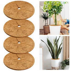 Legigo 4pcs Coconut Fiber Mulch Ring Tree Plant Protector Mat, 18 Inch Natural Coco Coir Tree Protection Ring Plant Pot Soil Cover, Tree Rings Disc Plant Cover for Indoor Outdoor Plants,Landscaping