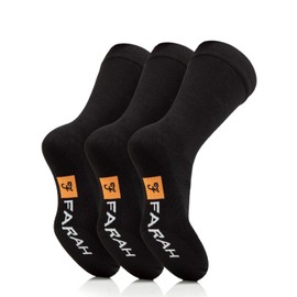Men's Farah Cotton Rich Gentle Grip Socks Multi Pack 3/6 / 9 Black 3 Pack