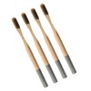 Healvian 4pcs Biodegradable Bamboo Toothbrushes Soft Bristles Ergonomic Handle for