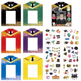 30 Set DIY Graduation Photo Frame Craft Kits Bulk Preschool Kindergarten Bachelor's uniform shape Paper Photo Crafts for Class Parties Congrats Grad Decorations Classroom Group Activities Souvenirs