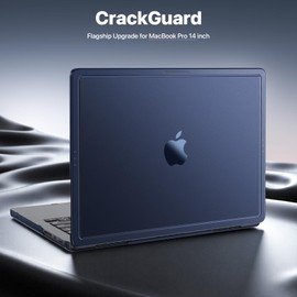 Soonjet for MacBook Pro 14 inch Case M5 M4 M3 M2 M1 Pro/Max 2025 2024-2021 [CrackGuard Upgrade] [Seamless Fit] Cover Protective Hard Shell Case Laptop - Midnight Clear