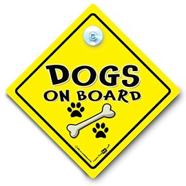 Dogs On Board Sign Dog On Board Car Sign Dog In Car Sign Beware Of The Dog Sign Dog Vehicle Sign Suction Cup Car Window Sign Baby On Board Dog Decal Dog Bumper Sticker