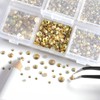 Beadsland 4300 Pieces Gold Flat Back Rhinestones Nail Stones Round