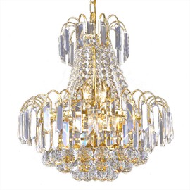 LOYALHEARTDY Modern Crystal Chandelier K9 Crystal Lighting Fixture Pendant Ceiling Chandelier Luxury Transparent Light for Bedroom Living Room Dining Room Home Lighting Fixtures (D40*H50cm)