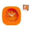 H&h Sveglia Quadrata in Gomma, 8 cm, Arancio