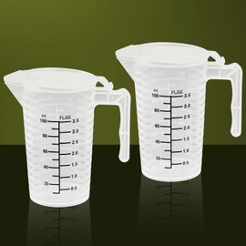Measuring Cup 100ML, KYYGKY 2 PCS Plastic Measuring Jugs Set Kitchen Baking Measuring Cups Jugs Clear Graduated Can, Measuring and Mixing Jug with Handle for Cooking Baking, Easy to Read Measurements