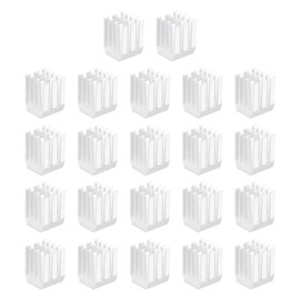 MECCANIXITY 22Pcs 9x9x12mm Heatsink Aluminum Radiator Heat Sink Cooling with Thermal Blue Sticker for Chip CPU, Power Transistor, FET, IC, Power Amplifier,White