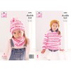 King Cole 5594 Knitting Pattern Childs Sweater Snood and Hat