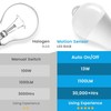 Aovpex Motion Sensor Light Bulbs, Dusk to Dawn, 13W 100W