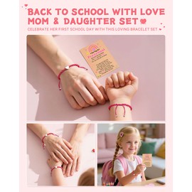 Eryuor First Day of Preschool Pre K Bracelet Mommy and Me Back to School Gifts for Kids