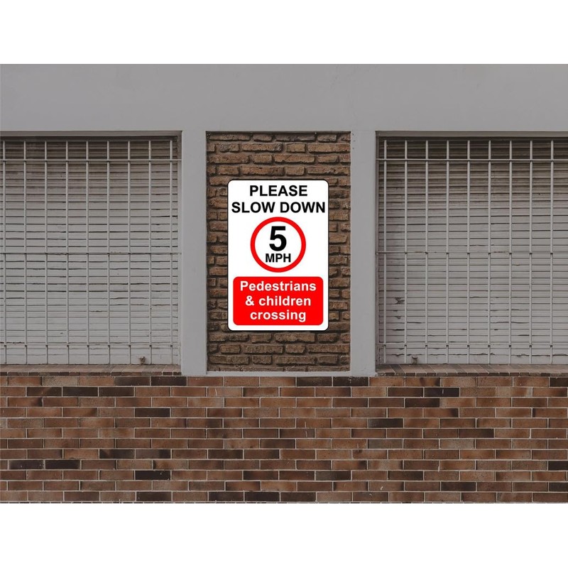 Please slow down 5mph pedestrain & children crossing - 3mm