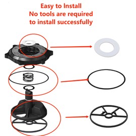 SP0714T Pool Filter Valve Seal Replacement Kit with Hayward Sp0714t Vari-Flo XL Valve and SPX0714CA O-Rings Gasket Black