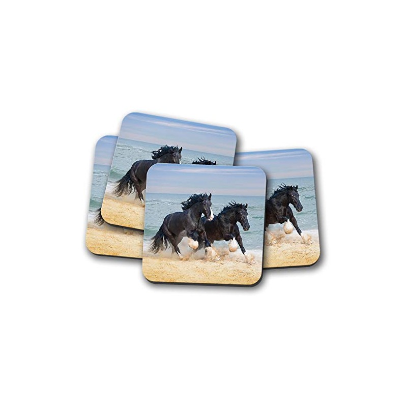 4 Set - Shire Horses Coaster - Beautiful Animal Ocean
