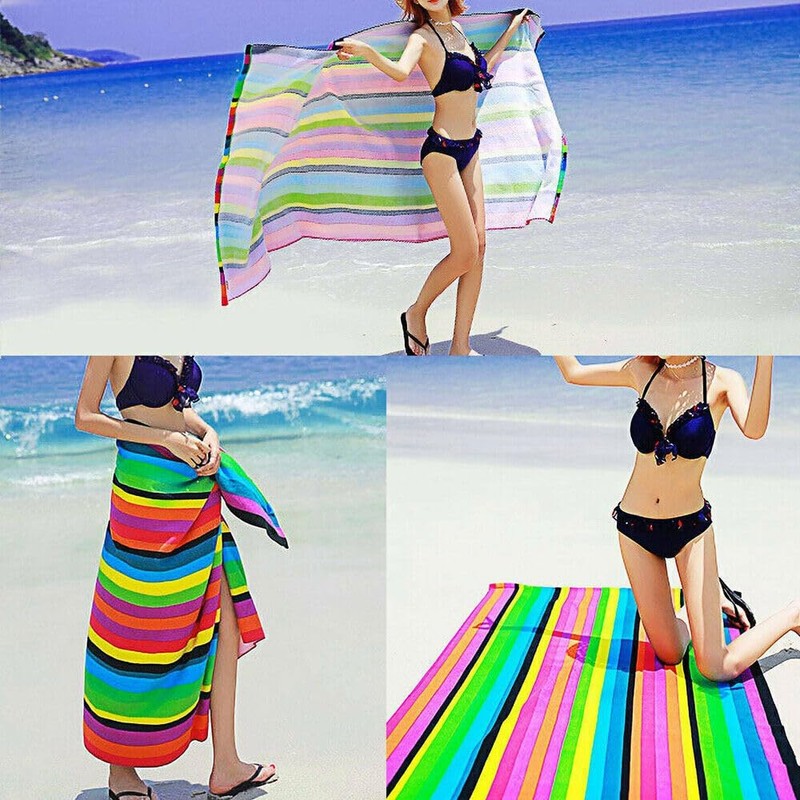 Yunzhou Striped Extra Large Microfibre Lightweight Beach Towel Quick Dry