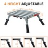 Homeon Wheels RV Step Stool, Adjustable Height Aluminum Folding Platform