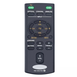 Unbranded New RM-ANU159 Remote Control for Sony 2.1ch Sound Bar HT-CT60 SS-WCT60 SA-CT60