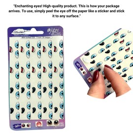 MS26-11: 3D Resin Wiggle Eyes – 60 Pcs (20 Sets), 11mm – Light Blue, Displeased Look – Self-Adhesive for DIY Crafts, Clay, Felt, Cold Porcelain, Polymer Clay, Sculptures, Amigurumi, Scrapbooking