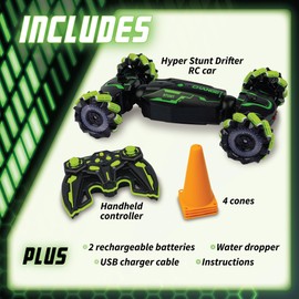 MindWare Hyper Stunt Drifter Remote Control Car - 360° Rotating 4WD RC Car for 8 Year Olds and Up
