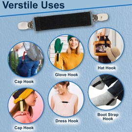 Elastic Scarf and Hat Clips Attacher with Extra Heavy Clips - Banana