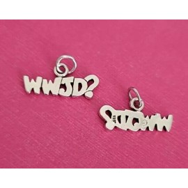 D Sterling Silver What Would Jesus Do Phrase WWJD? 3D Charm Pendant 925 USA New