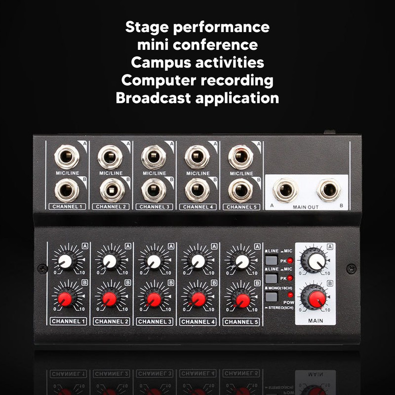 MIX5210 Sound Mixer Digital Mixer 10 Channel Compact Studio Mixer