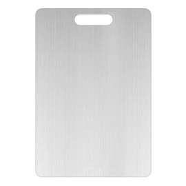 GUDREN Titanium Cutting Board, Tabla de Cortar de Acero Inoxidable, Fácil de Limpiar, Tablero de Corte de Comida de Dos Lados Portátiles, Adecuado para Carne, Frutas Y Verduras (30 * 20cm)