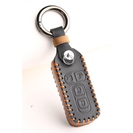 [Kinotaka] Leather Smart Key Case for Honda Cars, 4 Buttons, Double Sided Sliding Type, New NBOX Custom, N-Wagon, N-WGN Custom N-ONE and Other Genuine Leather, Specially Designed Key Holder (Black (4