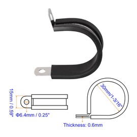 Unifizz 12Pcs 1-3/16 Inch(30mm) Cable Clamp, Rubber Cushioned Insulated Clamp 304 Stainless Steel R Shape Bracket Metal Hose Clamp Tube Holder for Pipe Wire Tube