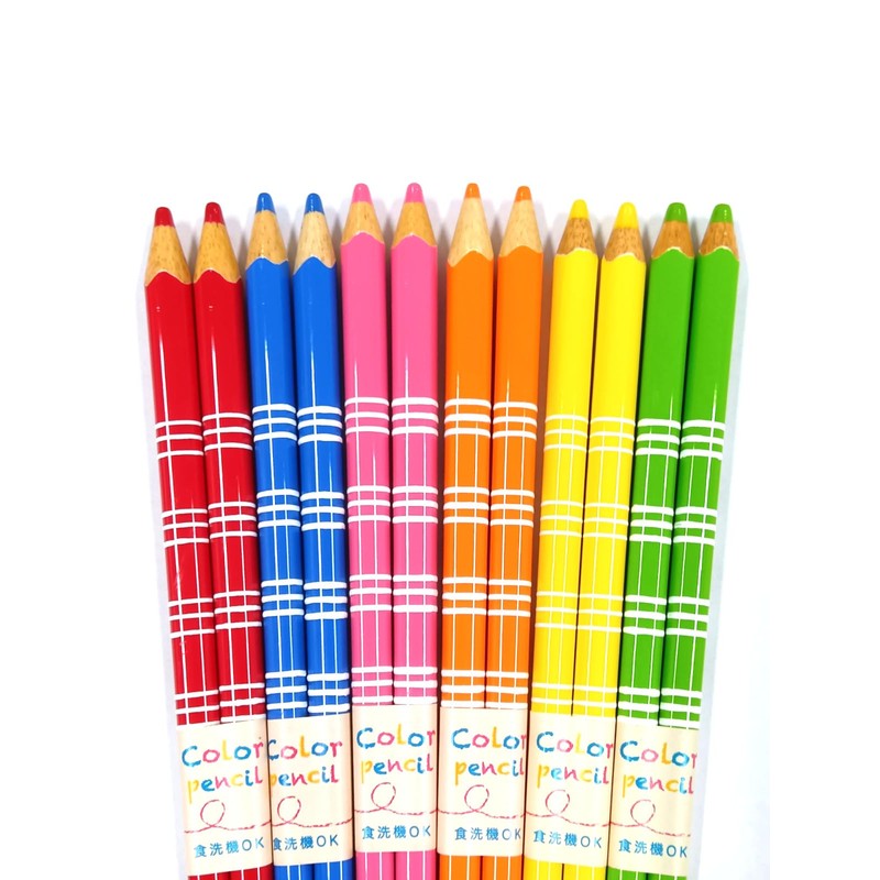 aoba Chopsticks Dishwasher Safe, Natural Wood Color Pencil Border Orange