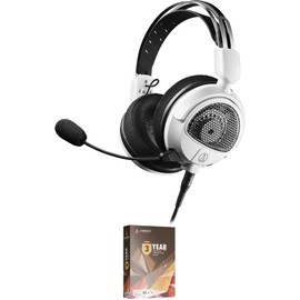 Audio-Technica ATH-GDL3WH Open-Back Wired Gaming Headset with 3 Year Amber Protection Plan (2022)
