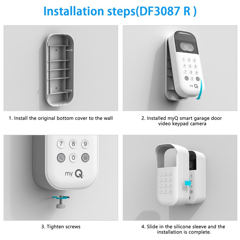 TIUIHU Silicone Cover for myQ Smart Garage Video Keypad (White,