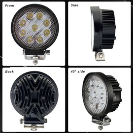 Voltage Automotive LED Pods Spot Flood Light 4" 27W Round Work Light 6000K for Tractor Bulldozer UTV Golf Cart Boat Off Road Truck Jeep SUV ATV (4x Spot Light)