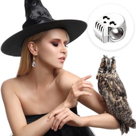 HINZIC 20Pcs 0.55 Inch Silver Skull Beads Macroporous Metal Small Bracelet Charm Skeleton Christmas Valentines Birthday Decorative for Women Jewelry Necklace Earring Making DIY Crafts