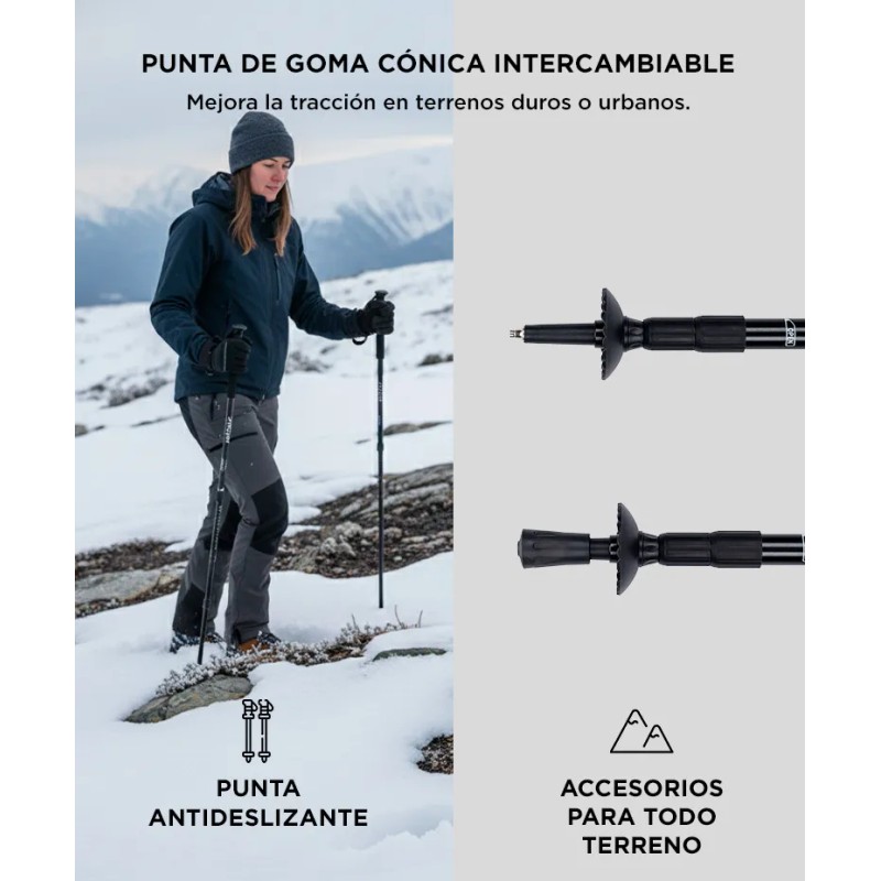 Dos Bastones de Senderismo Gadnic Especial Trekking Antishock Color Negro