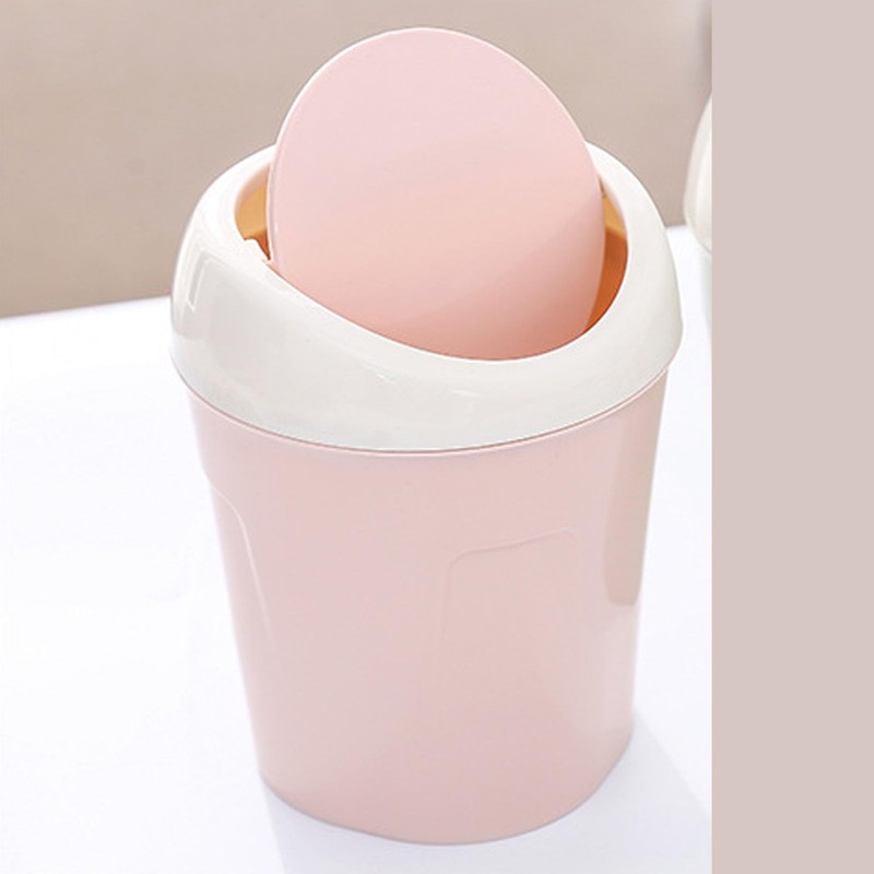 Desktop Trash Can Mini Table Garbage Bin with Swing Lid