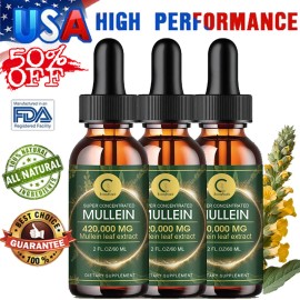 GPGP Greenpeople 3 Bottles Mullein Leaf Drops Lung Cleanse Respiratory Herbal Drop Health Care