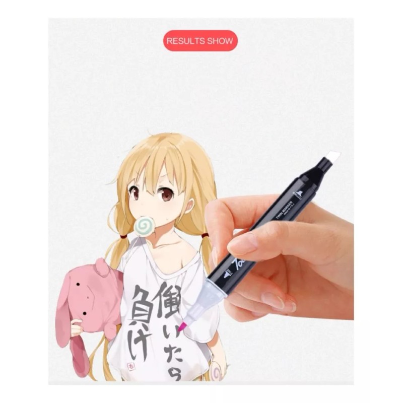 bossco Marcadores Doble Punta Plumones Punta Pincel 48 Colores