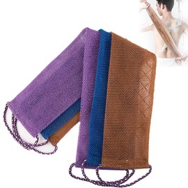 African Exfoliating Net,African Exfoliating Net Sponges with Hand Rope,African Net Sponge Exfoliating Back Scrubber,Bathing Body Exfoliating Shower Body Back Scrubber Skin Smoother (Polychrome)