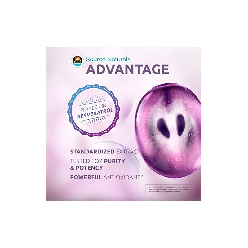 Source Naturals Resveratrol 200 for Healthy Aging*, 200 mg -
