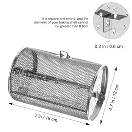 Luxshiny Replacement Rotisserie Cage Air Fry Oven Rotating Drum Round Tumble Rotisserie Basket for Instant Air Fryer Accessories