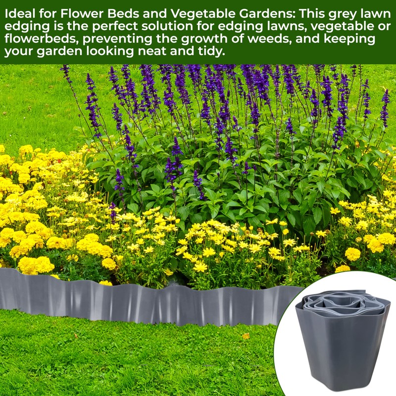 Enhance Your Garden Design with 9 Metres, Grey Flexible Plastic